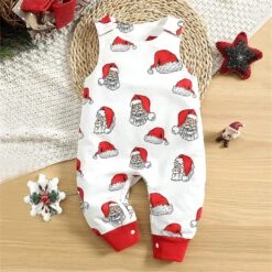 Bébé Garçon Romper Nouveau-né Infantile Bébé Filles Garçons Imprimer Noël Santa Automne Sans Manches Romper Combinaison Vêtements (Rouge, 12-18 Mois) -Rose Magasin 816LO1xxIXL. AC SL1500