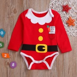 NLGToy Garçons Tenues Enfant Enfants Filles Garçons Infantile Mignon Noël Impressions Romper Combinaison Chiffons Bébé Organique Romper (Rouge, 12-18 Mois) -Rose Magasin 817A SKqrL. AC SL1500