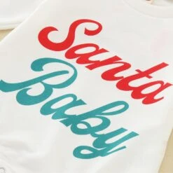 Romper Nouveau-né Bébé Fille Garçon De Noël Tenues À Manches Longues Santa Lettre Imprimé Crewneck Romper (Blanc, 18-24 Mois) -Rose Magasin 817Q0D8fYaL. AC SL1500