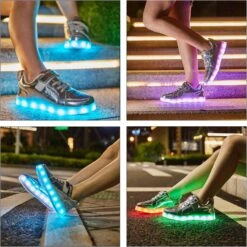 Chaussures Lumineuses LED YIQIZQ Pour Enfants Baskets Hautes Pour Garçons Filles Chaussures De Danse Bas Pour Halloween Fête De Noël Avec Charge USB -Rose Magasin 818dJqNFUYL. AC UL1500