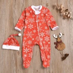 NLGToy Enfant Garçons Romper Bébé De Noël Garçon Infantile Ensemble Combinaison À Manches Longues Flocon De Neige Fille Garçons Romper & Combinaison (Rouge, 3-6 Mois) -Rose Magasin 819PpCny 3L. AC SL1500