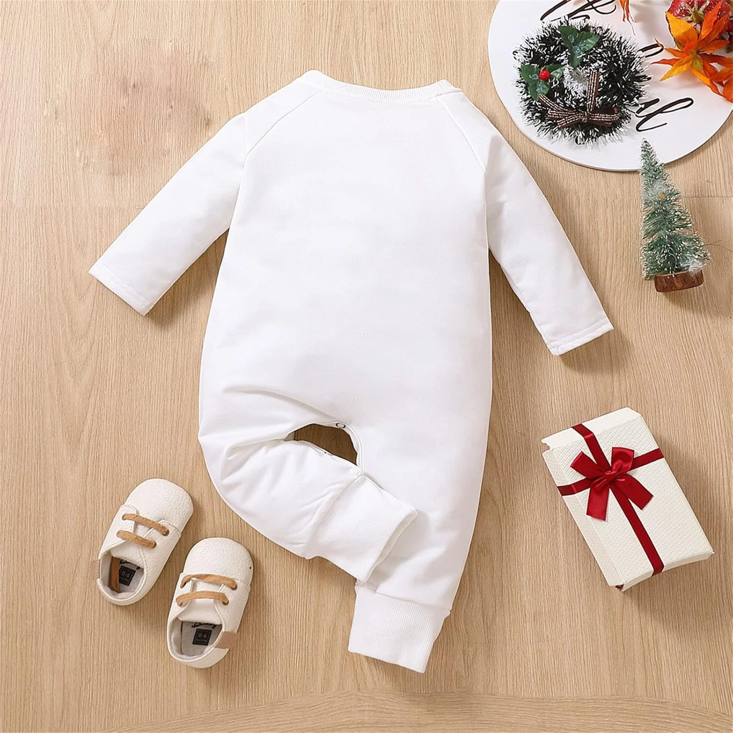 Petite Fille Vêtements D'été Nouveau-né Bébé Unisexe Coton Imprimer Automne Noël À Manches Longues Enfant Snap 6 Petite Fille Vêtements D'été Nouveau-né Bébé Unisexe Coton Imprimer Automne Noël À Manches Longues Enfant Snap – Image 4