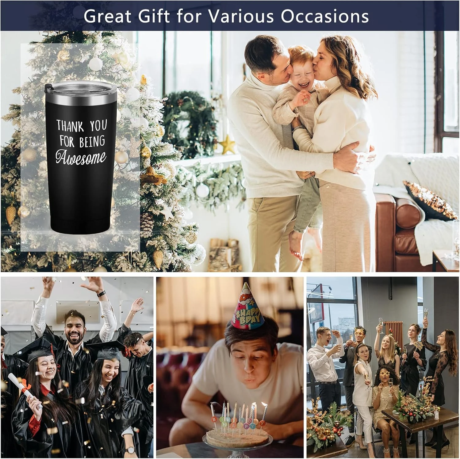 Gtmileo Merci Cadeaux Pour Les Hommes, 4 Pack Merci D'être Génial Gobelet De Voyage Isolé En Acier Inoxydable, Appréciation Cadeaux De Noël Pour Les Collègues Enseignant Amis Papa (20oz, Noir) 6 Gtmileo Merci Cadeaux Pour Les Hommes, 4 Pack Merci D'être Génial Gobelet De Voyage Isolé En Acier Inoxydable, Appréciation Cadeaux De Noël Pour Les Collègues Enseignant Amis Papa (20oz, Noir) – Image 4