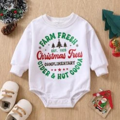 Filles Blanc Romper Noël Infantile Nouveau-né Bébé Garçons Filles Lettre Cartoon Print À Manches Longues 18 Mois Garçon De Pâques Outfit -Rose Magasin 81FV 9elkL. AC UL1500