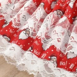 Enfants Manches Longues Sundress 6M à 5Years Enfant Filles De Noël À Manches Courtes Dentelle De Bande Dessinée Santa Print Robe De Noël -Rose Magasin 81G3dSvpkaL. AC UL1500