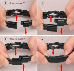 Cadeau En Cuir Tressé Noir Pour Homme Papa Époux Petit Ami Fils Petit-fils Frère Forever Lié Ensemble Pour Noël Anniversaire Fête Des Pères Anniversaire Fermoir En Acier Inoxydable Pour Hommes 7,5-9 Pouces -Rose Magasin 81GKeRpt2aL. AC UL1500