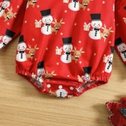 Footless Baby Pyjamas Infant Newborn Baby Girls Garçons Noël Romper Snowman Santa Print Round Neck Baby Coverall -Rose Magasin 81GTKVeSkCL. AC UL1500