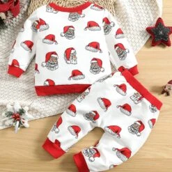 Enfants Tenue Nouveau-né Bébé Filles Garçons Père Noël Imprimer Noël Automne Sweat à Manches Longues Pantalon -Rose Magasin 81IqJdJvGfL. AC UL1500