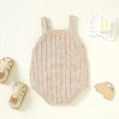 Garçon Rompers Nouveau-né Infantile Bébé Tricoter Romper Coton Sans Manches Garçon Fille Solide Chandail Vêtements De Noël Romper Bébé Fille (Beige, 6-9 Mois) -Rose Magasin 81KohbPhJuL. AC SL1500