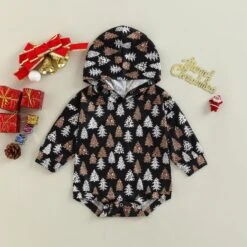 Pyjama De Pâques Bébé Garçon Noël Enfants Infantile Nouveau-né Bébé Garçons Filles À Manches Longues Bande Dessinée Géométrique Imprimé À Capuche Romper (Noir, 6-12 Mois) -Rose Magasin 81NbLEdTTuL. AC SL1500 1