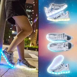Chaussures Lumineuses LED YIQIZQ Pour Enfants Baskets Hautes Pour Garçons Filles Chaussures De Danse Bas Pour Halloween Fête De Noël Avec Charge USB -Rose Magasin 81Oo76h4TeL. AC UL1500