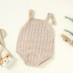 Garçon Rompers Nouveau-né Infantile Bébé Tricoter Romper Coton Sans Manches Garçon Fille Solide Chandail Vêtements De Noël Romper Bébé Fille (Beige, 6-9 Mois) -Rose Magasin 81PaaotyjbL. AC SL1500