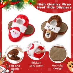 Eurzom 2 Paires De Noël Enfant Filles Fuzzy Pantoufles Mignon Chaud Peluche Enfants Maison Pantoufles Doux Animal Enfants Santa Pantoufles Chaussures (Medium) -Rose Magasin 81X8J9dzaZL. AC UL1500