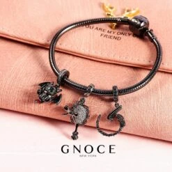 GNOCE Miroir Magique Pendentif Charme Sterling Argent Noir Dangle Cha Rm Avec CZ Fit Bracelet/Collier Cadeau De Noël Pour Femmes Filles Femme Fille -Rose Magasin 81YEi0X3izL. AC UL1500