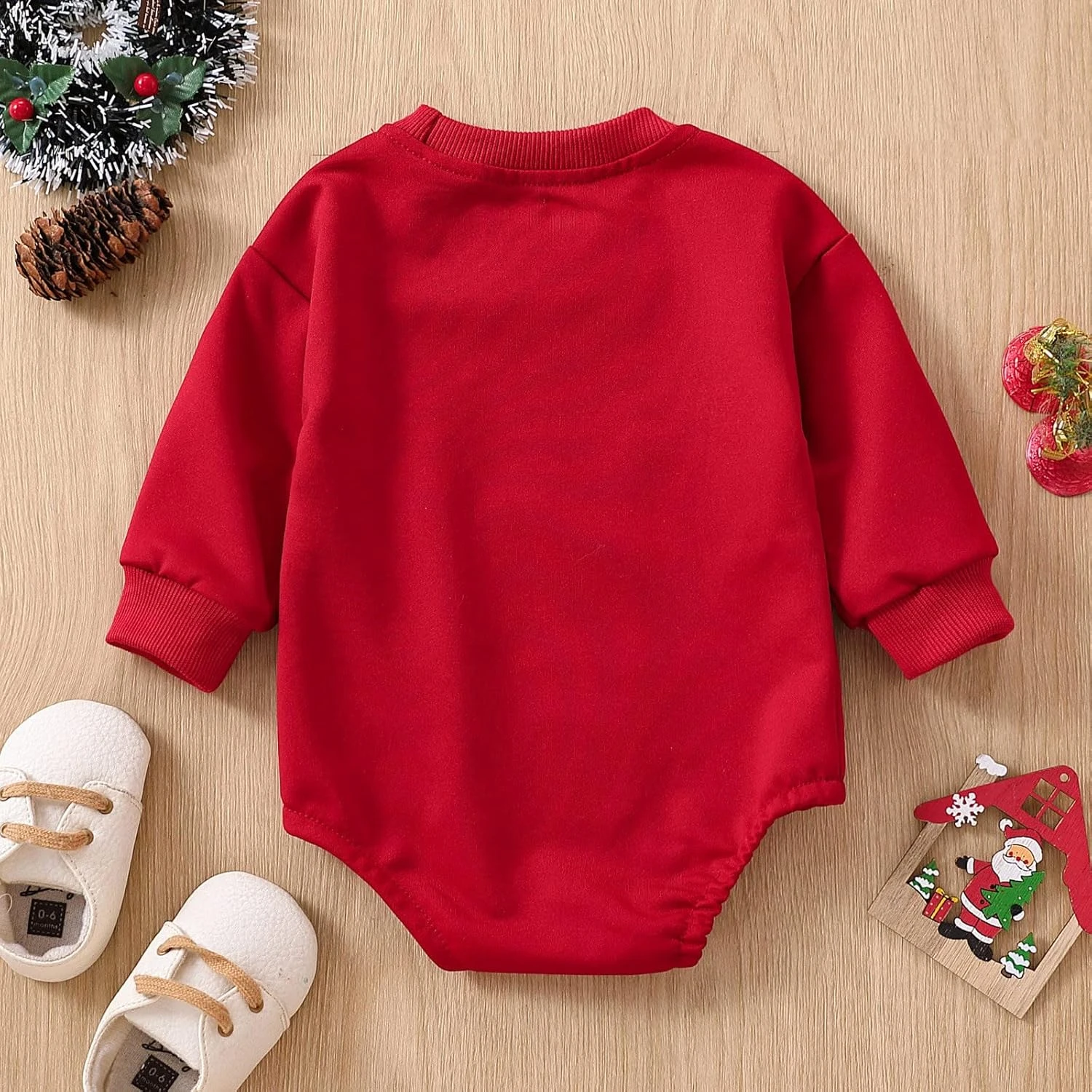 Infantile Costume Romper Noël Infantile Bébé Nouveau-né Garçons Filles Lettre Imprimer À Manches Longues Romper Body De Noël Outfit (Rouge, 12-18 Mois) 6 Infantile Costume Romper Noël Infantile Bébé Nouveau-né Garçons Filles Lettre Imprimer À Manches Longues Romper Body De Noël Outfit (Rouge, 12-18 Mois) – Image 4