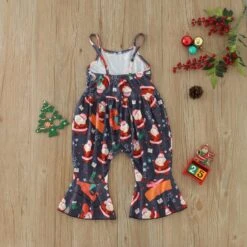 NLGToy Bébé Vêtements Pour Garçons En Bas Âge Filles De Noël Sans Manches Dessin Animé Estampes Romper Bell Bottoms Flare Jumpsuit Fille -Rose Magasin 81gjScpUCBL. AC UL1500 1