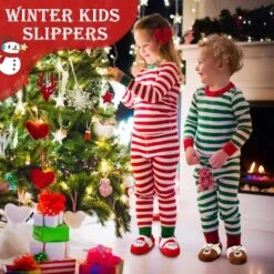 Eurzom 2 Paires De Noël Enfant Filles Fuzzy Pantoufles Mignon Chaud Peluche Enfants Maison Pantoufles Doux Animal Enfants Santa Pantoufles Chaussures (Medium) -Rose Magasin 81hLLb2p0L. AC UL1500