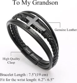 Bracelet En Cuir Pour Hommes Avec Croix De Fermoir Bracelet En Cuir Tressé Inspirant Noir Pour Hommes Garçons Bracelet En Cuir Multicouche Bracelet Bracelet De Bracelet De Noël Anniversaire De Noël Cadeaux De Saint-Valentin Pour Petit Ami Marié Frère Fils Petit-fils -Rose Magasin 81hMhASN4oL. AC UL1500