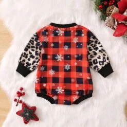 Mignon Bébé Fille Rompers Infantile De Noël Top Bébé Filles Tout-petits Rouge Léopard Sweatershirts Garçons Vêtements D'hiver -Rose Magasin 81jFE89b0L. AC UL1500 1