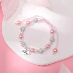 Bracelet Sam & Molly Pink Pearl Et Rhinestone Pour Little Girls Petite Fille Nièce Sweet Heart Charm Bracelet Pour Filles Anniversaire Noël Cadeaux De Pâques Pour Adolescente -Rose Magasin 81m30Wk1CCL. AC UL1500