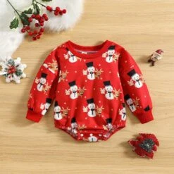 Footless Baby Pyjamas Infant Newborn Baby Girls Garçons Noël Romper Snowman Santa Print Round Neck Baby Coverall -Rose Magasin 81rFoFb8aqL. AC UL1500