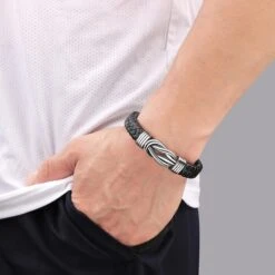 Noir Tressé Bracelets En Cuir Cadeaux Pour Homme Papa Fils Grandson Mari Petit Ami Frère Forever Noeud Bracelets Pour Noël Anniversaire Fête Des Pères Fermoir En Acier Inoxydable 7.5/8.5/9 Pouces -Rose Magasin 81z58GbB7L. AC UL1500