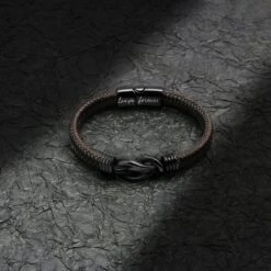 Cadeau En Cuir Tressé Noir Pour Homme Papa Époux Petit Ami Fils Petit-fils Frère Forever Lié Ensemble Pour Noël Anniversaire Fête Des Pères Anniversaire Fermoir En Acier Inoxydable Pour Hommes 7,5-9 Pouces -Rose Magasin 91TUZAybokL. AC UL1500