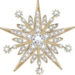Broche Des Flocons De Neige Des Cristaux Autrichiens Pour L'hiver Broche D'étoiles Vintage Pour Femmes Hommes Filles Cadeau D'anniversaire Broche Nuptiale Pour Fête Noël